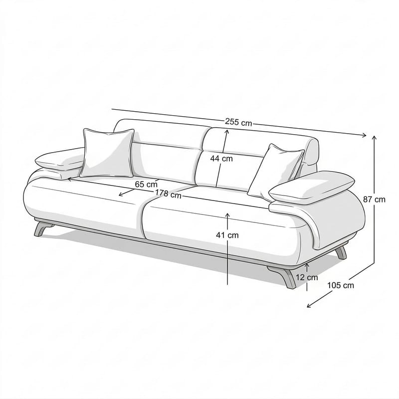 Kelnor 3-sits Soffa 246x81x97 cm - Grön - Möbler - Soffa - 3 sits soffa