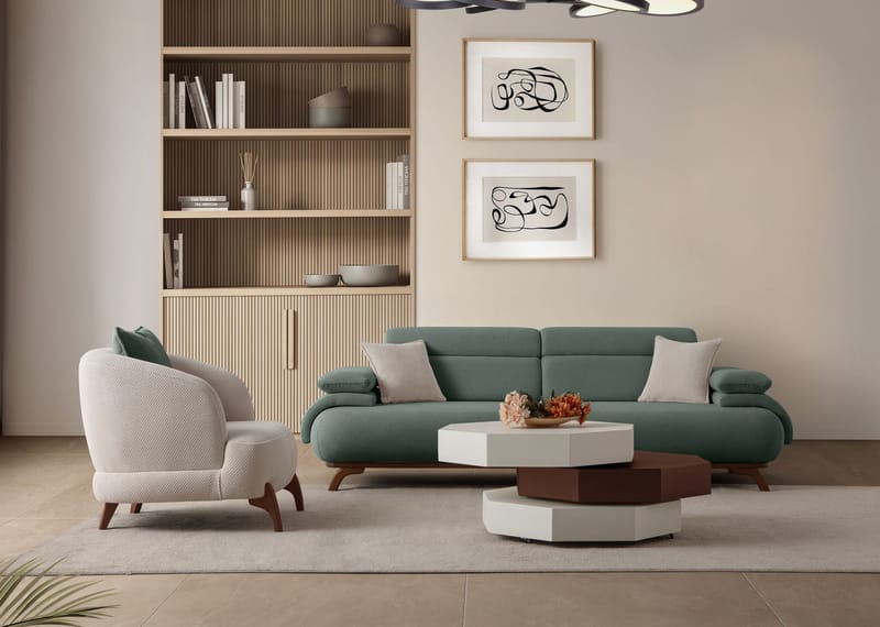 Kelnor 3-sits Soffa 246x81x97 cm - Grön - Möbler - Soffa - 3 sits soffa