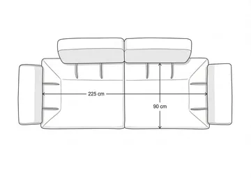 Kelnor 3-sits Soffa 246x81x97 cm - Havsgrön - Möbler - Soffa - 3 sits soffa