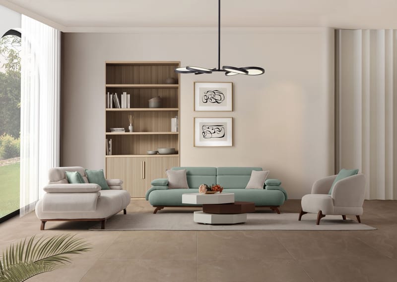 Kelnor 3-sits Soffa 246x81x97 cm - Havsgrön - Möbler - Soffa - 3 sits soffa