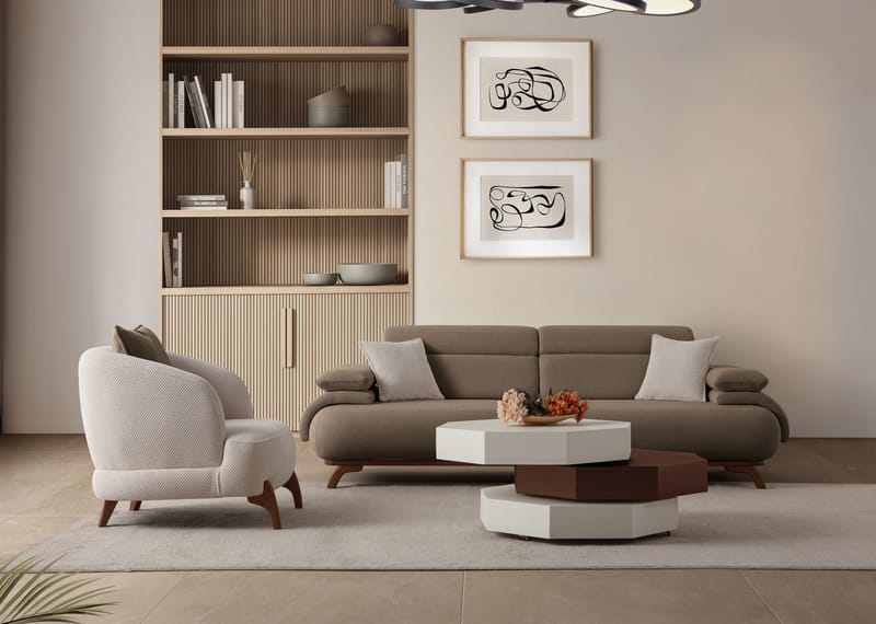 Kelnor 3-sits Soffa 246x81x97 cm - Jord - Möbler - Soffa - 3 sits soffa