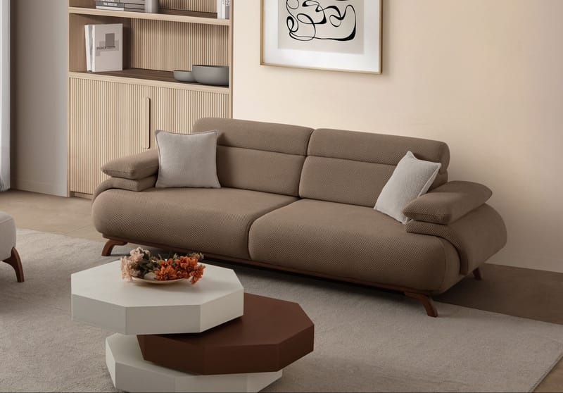 Kelnor 3-sits Soffa 246x81x97 cm - Latte - Möbler - Soffa - 3 sits soffa