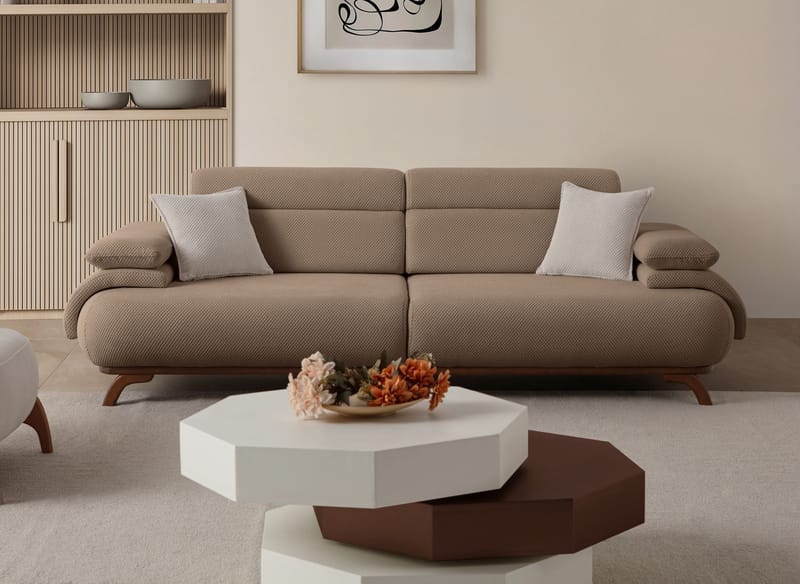 Kelnor 3-sits Soffa 246x81x97 cm - Latte - Möbler - Soffa - 3 sits soffa
