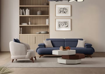 Kelnor 3-sits Soffa 246x81x97 cm - Marinblå - Möbler - Soffa - 3 sits soffa