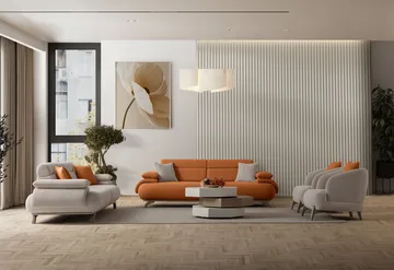 Kelnor 3-sits Soffa 246x81x97 cm - Tegelröd - Möbler - Soffa - 3 sits soffa