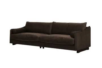 Kimberley Djup 4-sits Soffa i Sammet - Mörkbrun - Möbler - Soffa - Sammetssoffa