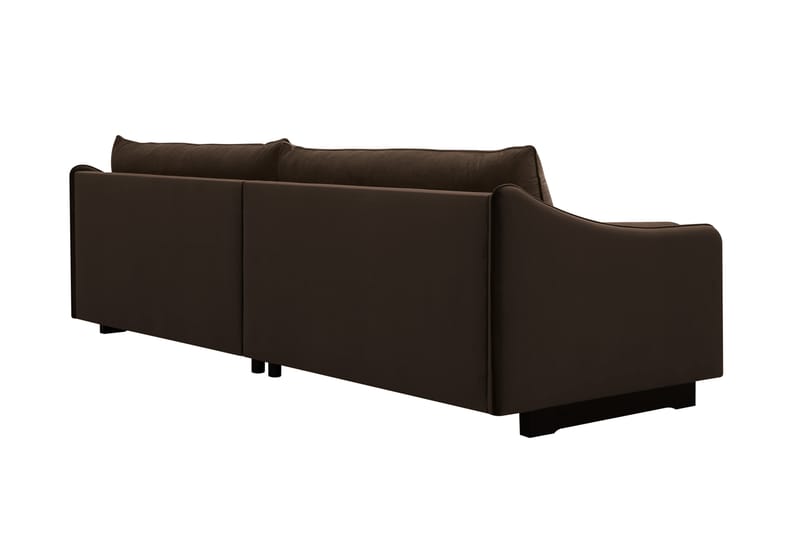 Kimberley Djup 4-sits Soffa i Sammet - Mörkbrun - Möbler - Soffa - Sammetssoffa