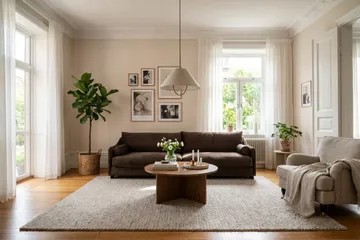 Kimberley Djup 4-sits Soffa i Sammet - Mörkbrun - Möbler - Soffa - Sammetssoffa