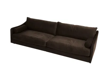 Kimberley Djup 4-sits Soffa i Sammet - Mörkbrun - Möbler - Soffa - Sammetssoffa