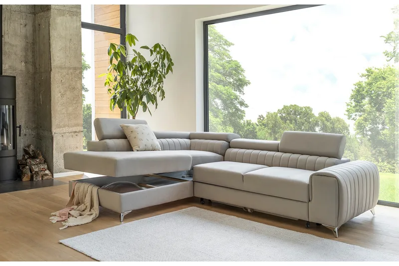 Laurece Schäslongsoffa Vänster, Beige