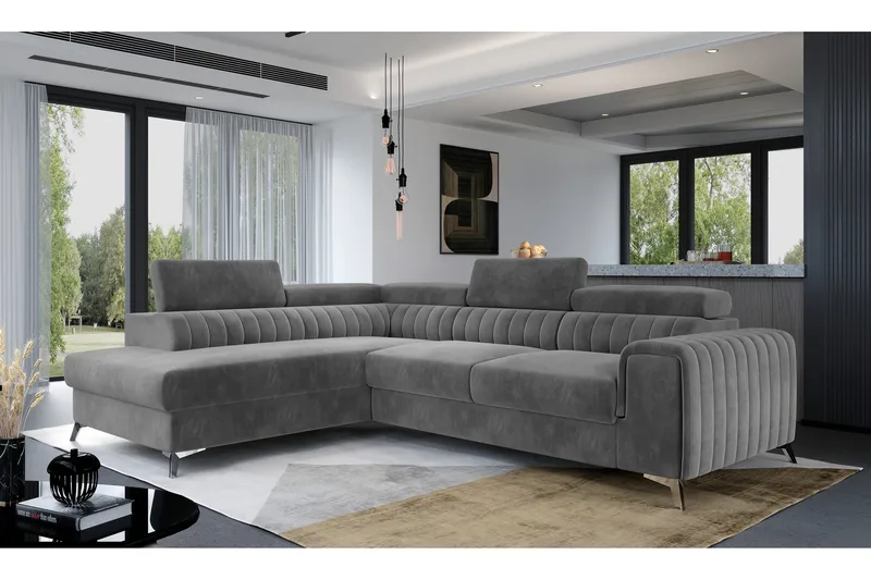 Laurece Schäslongsoffa Vänster, Grå
