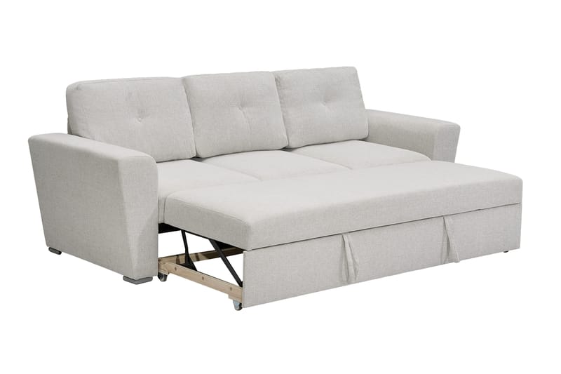 Leia 3-sits Bäddsoffa i tyg - Beige - Möbler - Soffa - Bäddsoffa - 3 sits bäddsoffa