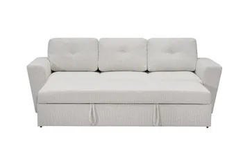Leia 3-sits Bäddsoffa i tyg - Beige - Möbler - Soffa - Bäddsoffa - 3 sits bäddsoffa