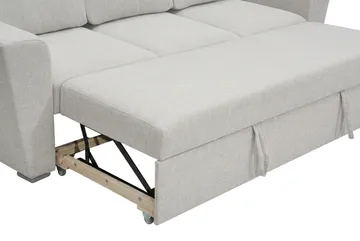 Leia 3-sits Bäddsoffa i tyg - Beige - Möbler - Soffa - Bäddsoffa - 3 sits bäddsoffa