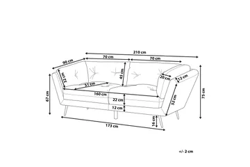 Lenvik Soffa 3-sits - Beige/Svart - Möbler - Soffa - Sammetssoffa