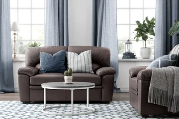 Lindby 2-sits Soffa Konstläder - Brun - Möbler - Soffa - Skinnsoffa