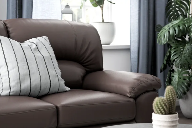 Lindby 2-sits Soffa Konstläder - Brun - Möbler - Soffa - Skinnsoffa