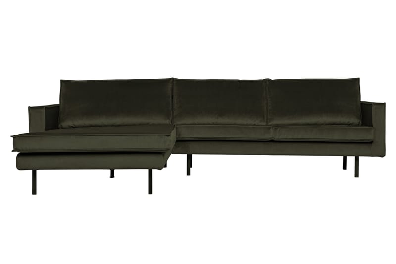 Lissbon 3-sits Vänstervänd L-formad Divansoffa 300 cm i Sammet, Grön