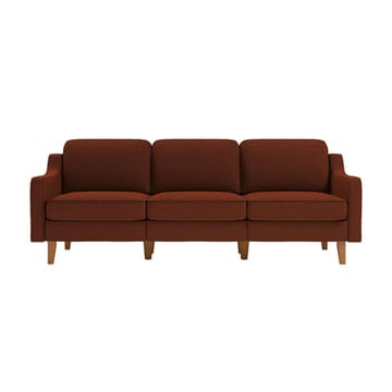 Lorvas 3-sits Djup Soffa med Svängda Armstöd i Tyg med Träben - Röd - Möbler - Soffa - Sammetssoffa