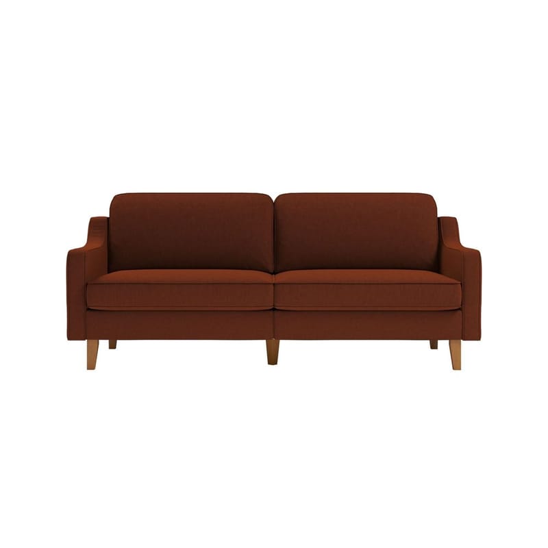 Lorvas 3-sits Djup Soffa med Svängda Armstöd i Tyg - Röd - Möbler - Soffa - Sammetssoffa