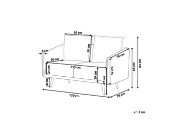Maurana Soffa 2-sits - Beige/Guld - Möbler - Soffa - 2 sits soffa