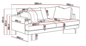 Menard 3-sits Djup Manchestersoffa - Brun - Möbler - Soffa - 3 sits soffa