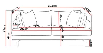 Menard 3-sits Djup Manchestersoffa - Brun - Möbler - Soffa - 3 sits soffa