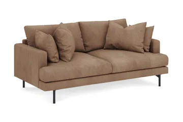 Menard 3-sits Djup Manchestersoffa - Brun - Möbler - Soffa - 3 sits soffa