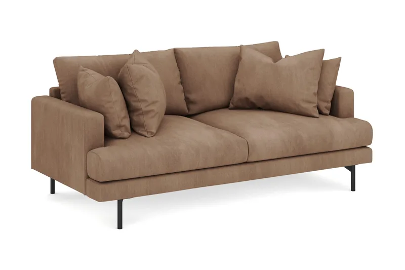 Menard 3-sits Djup Manchestersoffa - Brun - Möbler - Soffa - 3 sits soffa