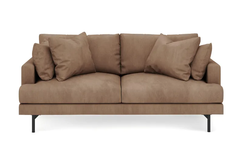 Menard 3-sits Djup Manchestersoffa - Brun - Möbler - Soffa - 3 sits soffa