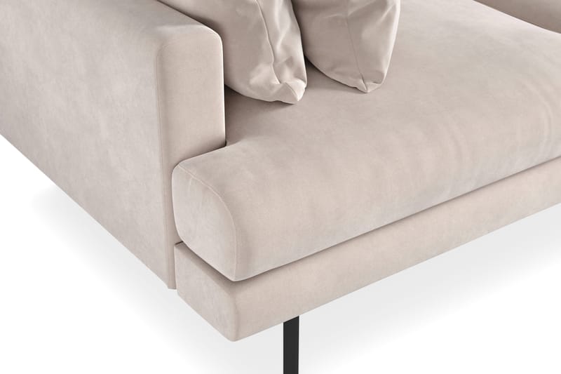 Menard 3-sits Djup Sammetssoffa 205 cm bred - Beige - Möbler - Soffa - Sammetssoffa