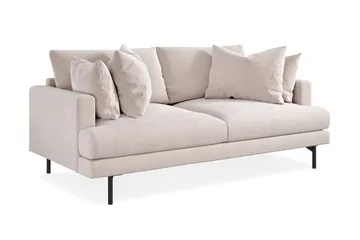 Menard 3-sits Djup Sammetssoffa 205 cm bred - Beige - Möbler - Soffa - Sammetssoffa