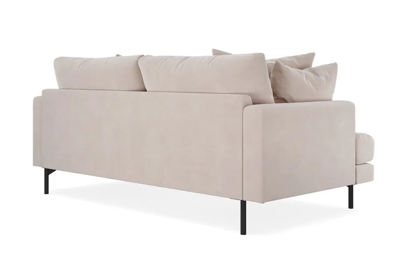 Menard 3-sits Djup Sammetssoffa 205 cm bred - Beige - Möbler - Soffa - Sammetssoffa