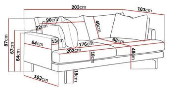 Menard 3-sits Djup Tygsoffa - Beige - Möbler - Soffa - 3 sits soffa