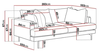 Menard 3-sits Djup Tygsoffa - Beige - Möbler - Soffa - 3 sits soffa