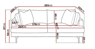 Menard 3-sits Djup Tygsoffa - Brun - Möbler - Soffa - 3 sits soffa