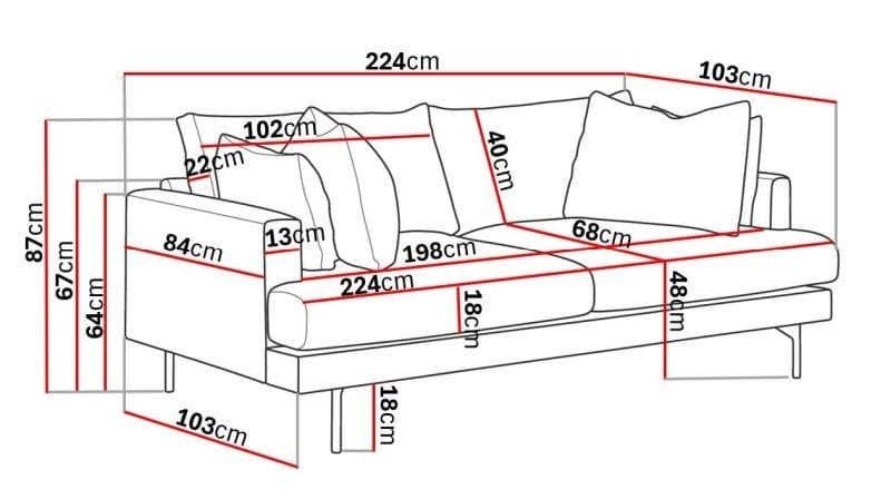 Menard 4-sits Djup Manchestersoffa - Brun - Möbler - Soffa - 4 sits soffa