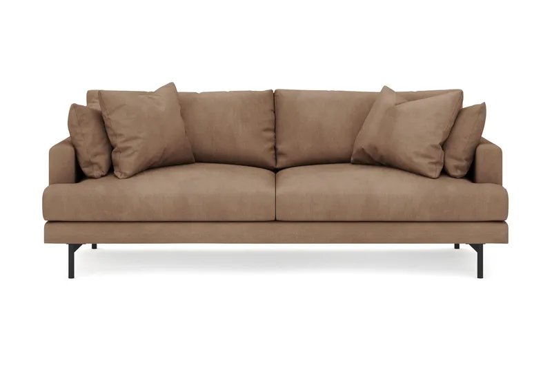 Menard 4-sits Djup Manchestersoffa - Brun - Möbler - Soffa - 4 sits soffa
