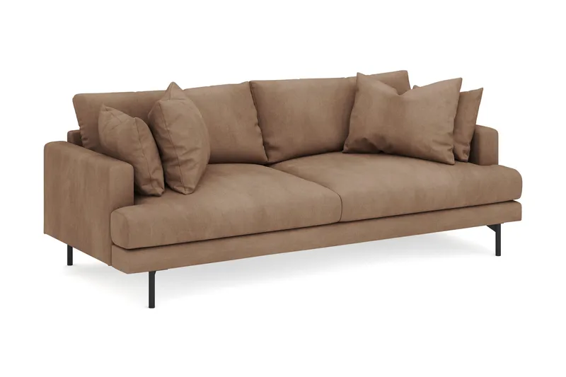 Menard 4-sits Djup Manchestersoffa - Brun - Möbler - Soffa - 4 sits soffa