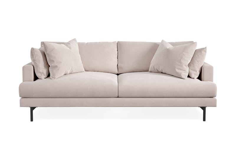 Menard 4-sits Djup Sammetssoffa - Beige - Möbler - Soffa - 4 sits soffa