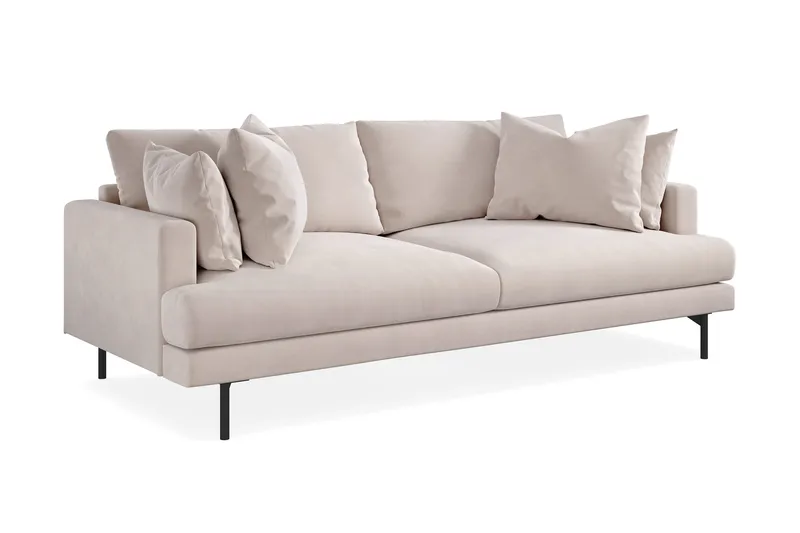 Menard 4-sits Djup Sammetssoffa - Beige - Möbler - Soffa - 4 sits soffa