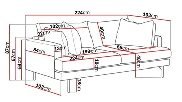 Menard 4-sits Djup Tygsoffa - Beige - Möbler - Soffa - 4 sits soffa