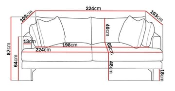 Menard 4-sits Djup Tygsoffa - Beige - Möbler - Soffa - 4 sits soffa