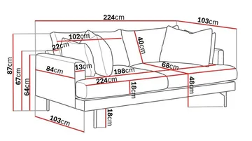 Menard 4-sits Djup Tygsoffa - Beige - Möbler - Soffa - 4 sits soffa