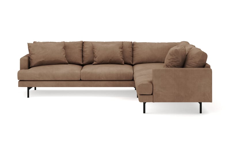 Menard 6-sits Högervänd L-formad Hörnsoffa i Manchester - Brun - Möbler - Soffa - Hörnsoffa