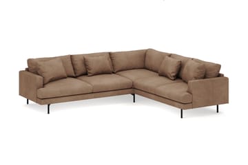 Menard 6-sits Högervänd L-formad Hörnsoffa i Manchester - Brun - Möbler - Soffa - Hörnsoffa