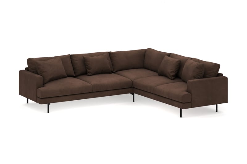 Menard 6-sits Högervänd L-formad Hörnsoffa i Manchester - Brun - Möbler - Soffa - Hörnsoffa