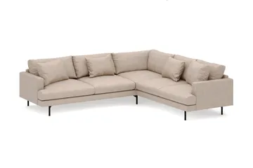 Menard 6-sits Högervänd L-formad Hörnsoffa i Tyg - Beige - Möbler - Soffa - Hörnsoffa