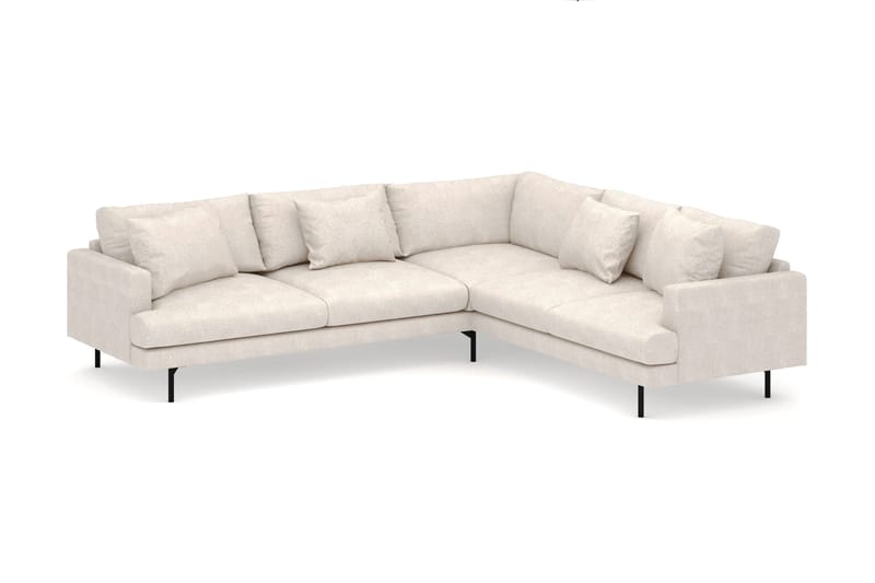 Menard 6-sits Högervänd L-formad Hörnsoffa i Tyg - Beige - Möbler - Soffa - Hörnsoffa