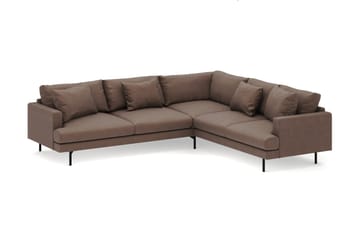 Menard 6-sits Högervänd L-formad Hörnsoffa i Tyg - Brun - Möbler - Soffa - Hörnsoffa